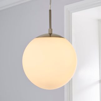 An Image of Hamptworth 1 Light Pendant Dome Frosted Glass Ceiling Fitting Silver