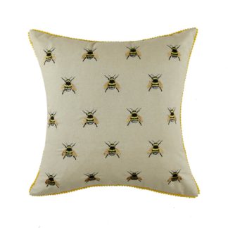 An Image of Embroidered Bumble Bee Cushion