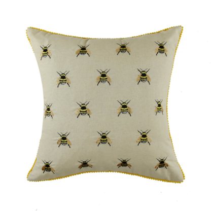 An Image of Embroidered Bumble Bee Cushion