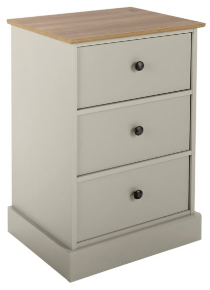 An Image of Argos Home Kensington Bedside Table - Oak Effect & Ivory