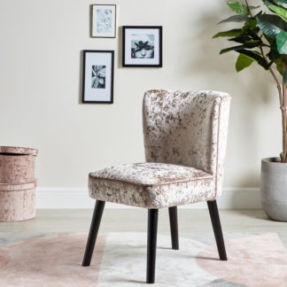 An Image of Ella Mink Crushed Velvet Chair Mink
