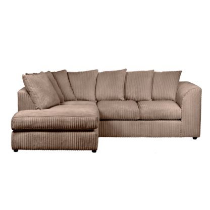 An Image of Blake Jumbo Cord Left Hand Corner Sofa Chocolate (Brown)