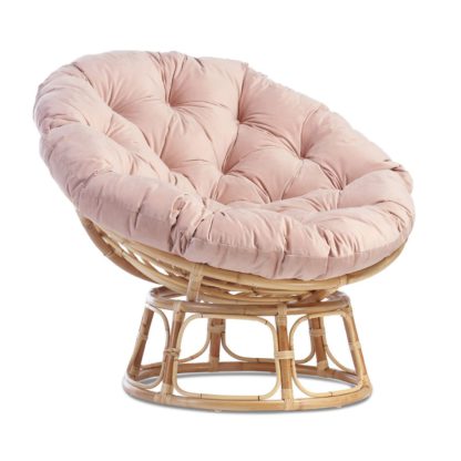 An Image of Papasan Natural Chair in Silver Velour