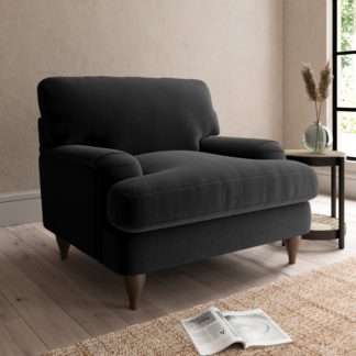 An Image of Darwin Luxury Velvet Armchair Luxury Velvet Black