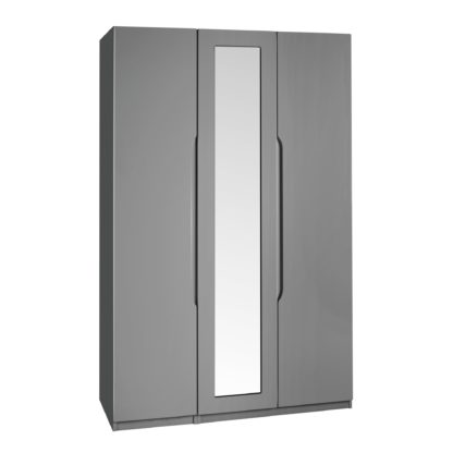 An Image of Legato 3 Door Mirrored Wardrobe Grey
