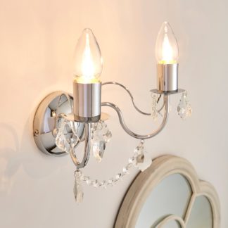 An Image of Elizabeth 2 Light Chrome Bathroom Wall Light Chrome