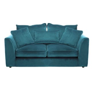 An Image of Harrington Small Sofa, Lumino Teal With Foam Interiors