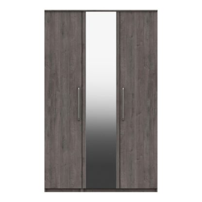 An Image of Parker 3 Door Mirrored Wardrobe Brown