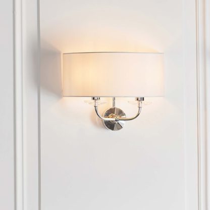 An Image of Vogue Katarina Crystal 2 Light Wall Light Brass