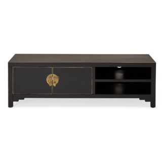 An Image of Hanna Black Wide TV Stand Black