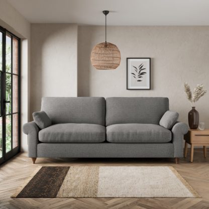 An Image of Salisbury Textured Weave 4 Seater Sofa Textured Weave Graphite