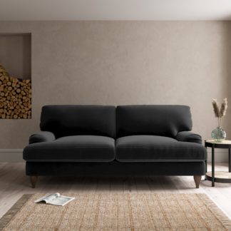 An Image of Darwin Luxury Velvet 3 Seater Sofa Luxury Velvet Black