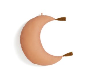 An Image of Habitat Homespun Moon Shaped Cushion - Pink -45x45cm