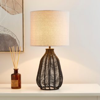 An Image of Kylo Woven String Table Lamp Charcoal