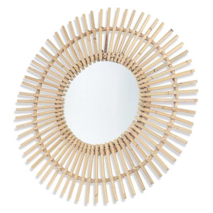 An Image of Natural Starburst Rattan Wall Mirror