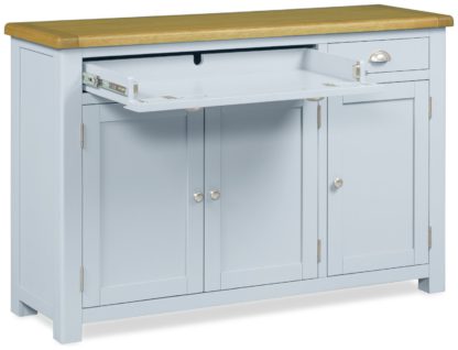 An Image of Habitat Kent 3 Door 2 Drawer Sideboard - Light Grey