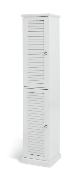 An Image of Argos Home Le Marais Louvered Tallboy - White