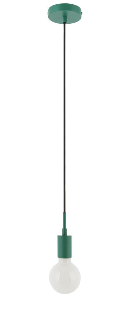 An Image of Habitat Lockie Metal Ceiling Light Fitting - Green