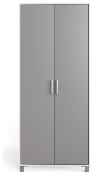 An Image of Frank Olsen Smart 2 Door Wardrobe - White & Grey