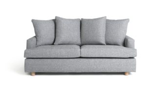 An Image of Habitat Lana 2 Seater Fabric Sofa with Cushion - Grey