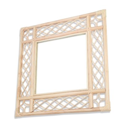 An Image of Natural Vintage Square Rattan Wall Mirror