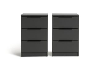 An Image of Argos Home Hallingford 2 Bedside Table Set - Anthracite