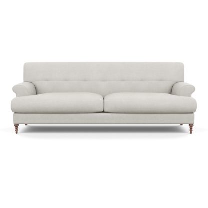 An Image of SCP Oscar 3 Seater Formal Sofa Linen Dark Grey Walnut Feet