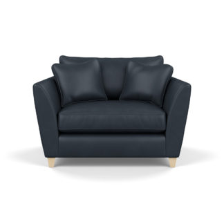 An Image of Heal's Torino Loveseat Leather Nero Natural Ash Feet