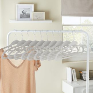 An Image of Set of 30 Plastic Coat Hangers Grey