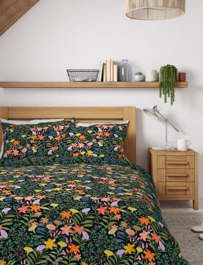 An Image of M&S Pure Cotton Floral Bedding Set