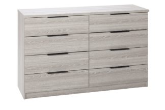 An Image of Argos Home Hallingford 4 + 4 Drawer Chest - Grey Oak Effect