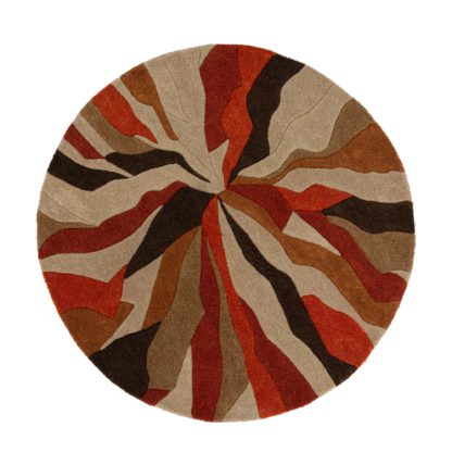 An Image of Infinite Splinter Circle Rug Blue and Brown