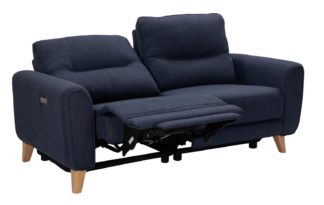 An Image of Habitat Tommy 3 Seater Fabric Recliner Sofa - Navy