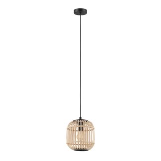 An Image of Eglo Bordesley Wooden Pendant