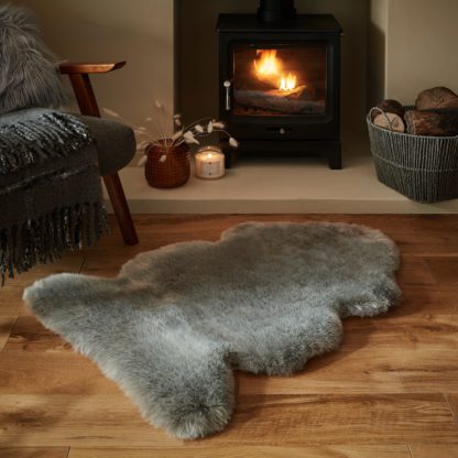 An Image of Luxury Faux Fur Pelt Rug Blush