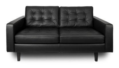 An Image of Heal's Hepburn 2 Seater Sofa Leather Grain Chocolate 068 Natural Feet
