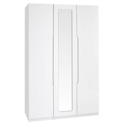 An Image of Legato 3 Door Mirrored Wardrobe Grey