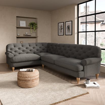 An Image of Canterbury Cosy Marl Left Hand Corner Sofa Cosy Marl Granite