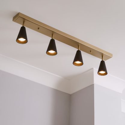An Image of Grove 4 Light Spotlight Bar Fitting Gold