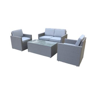 An Image of Berlin 4 Seater Grey Lounge Set Grey