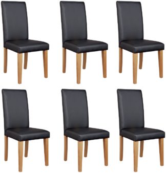 An Image of Argos Home 6 Midback Dining Chairs - Black