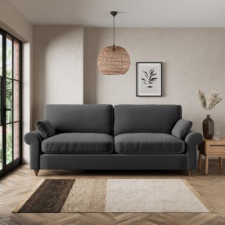 An Image of Salisbury Luxury Velvet 4 Seater Sofa Luxury Velvet Black