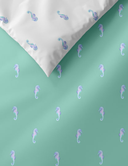 An Image of M&S Cotton Mix Seahorse Bedding Set