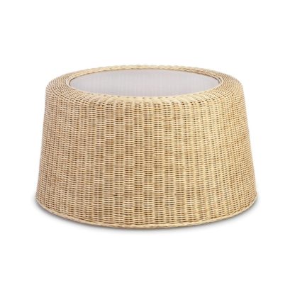 An Image of Woven Natural Rattan Coffee Table