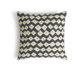 An Image of Habitat Darcy Print Patterned Cushion - Black - 43x43cm