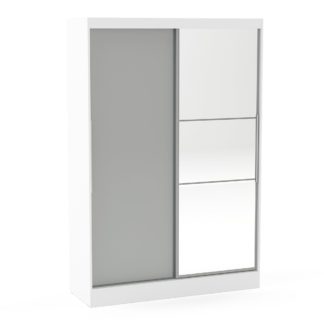 An Image of Lynx 2 Door Sliding Mirrored Wardrobe Grey