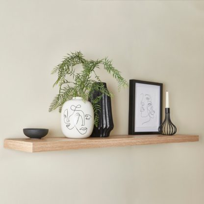 An Image of Oak Floating Shelf Oak (Brown)