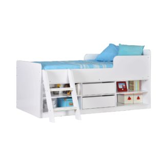 An Image of Felix White Low Sleeper Bed White