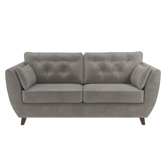 An Image of Dalston Velvet 3 Seater Sofa Grey