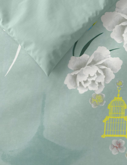 An Image of M&S Pure Cotton Bird Embroidered Bedding Set